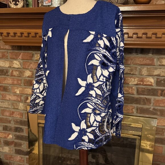 Berek Cobalt Blue & White Blazer Size XL NWT - Picture 2 of 8